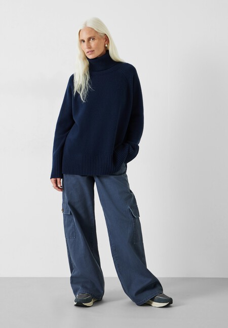 Ida Chunky Cashmere Roll Neck Jumper