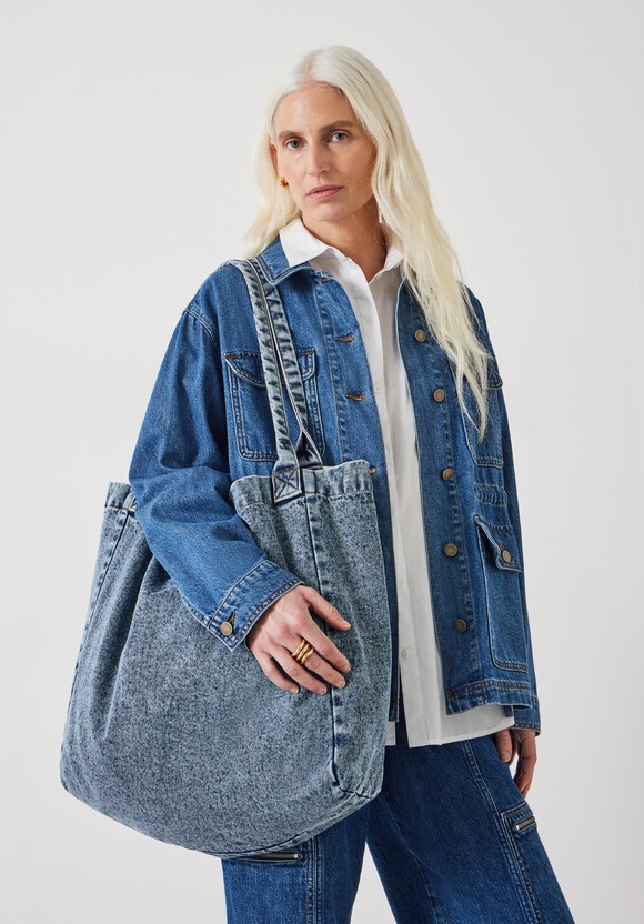 Britney Denim Tote Bag