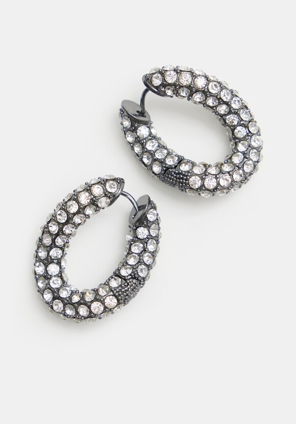 Large Pia Pave Twist Hoop Earrings