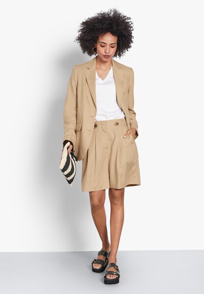 Linen Blend City Shorts