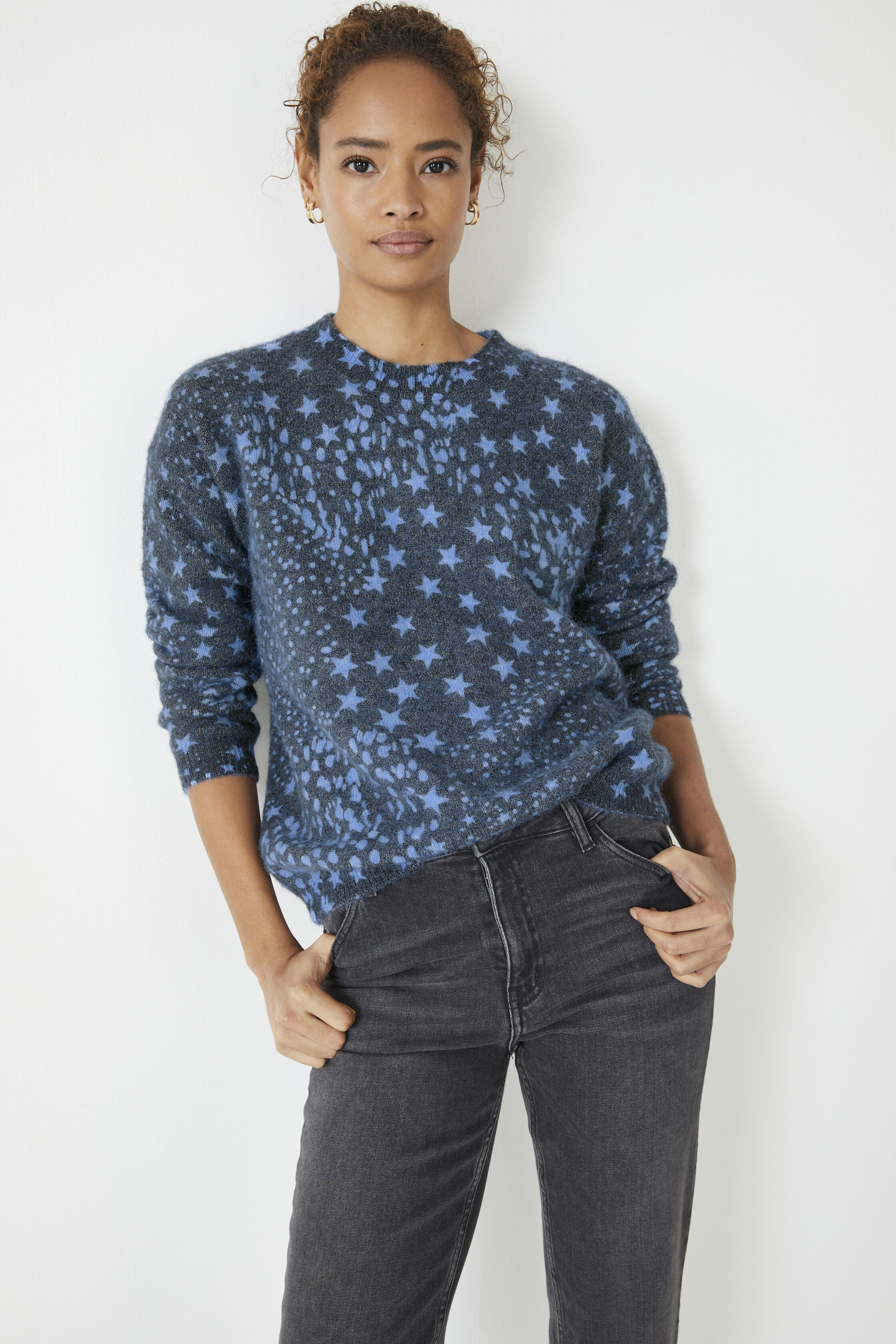 Star print jumper womens sale