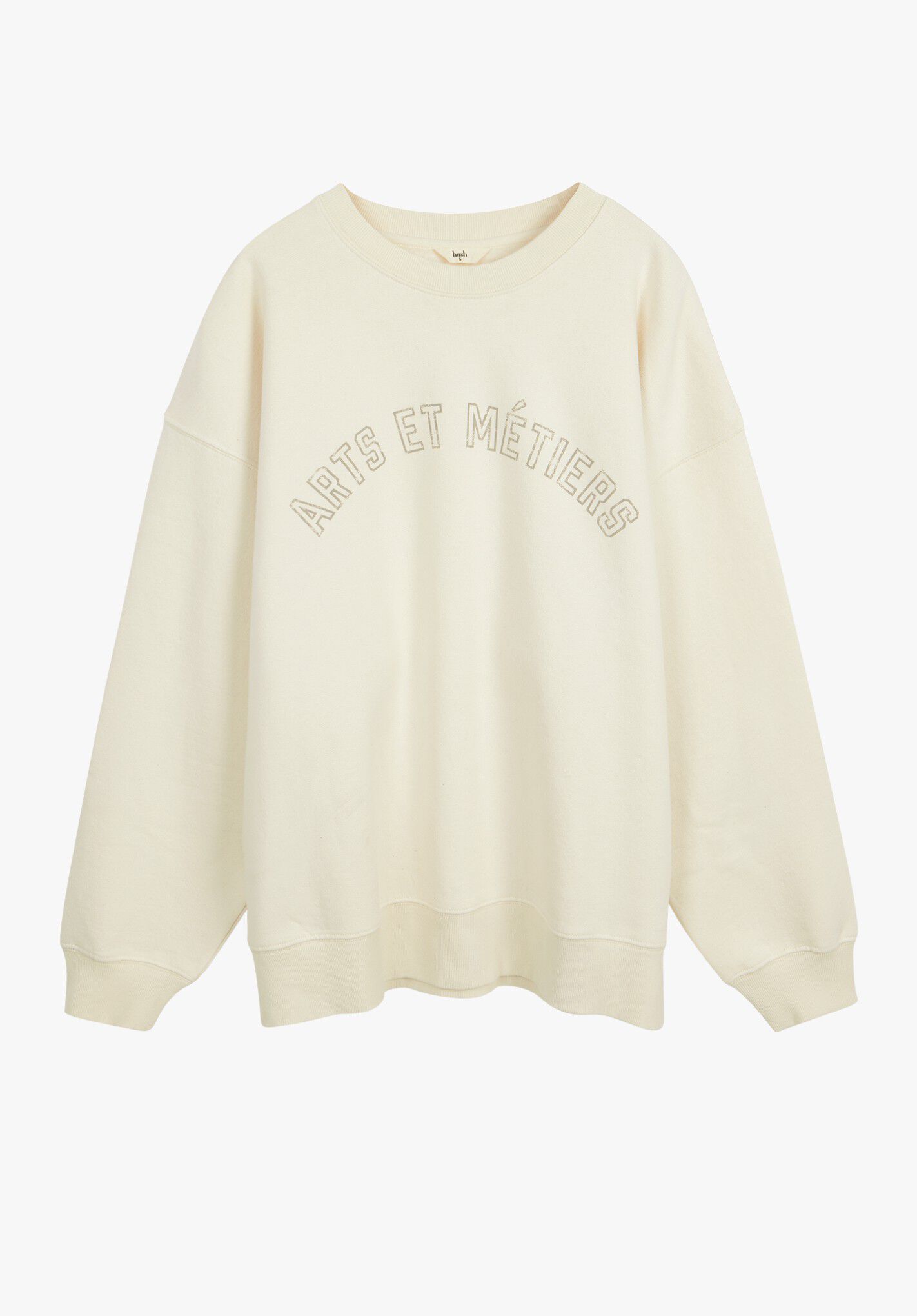 Ochre sweatshirt store with front slogan