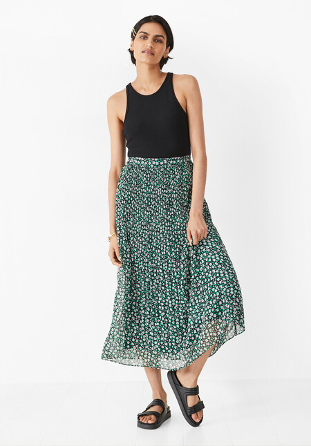 Mavis Pleated Midi Skirt