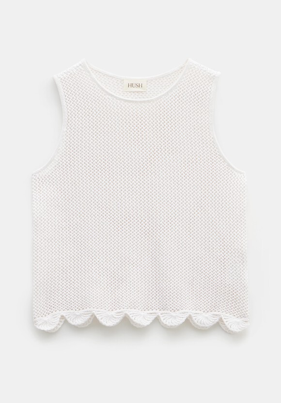 Adelina Crochet Scallop Edge Knitted Tank