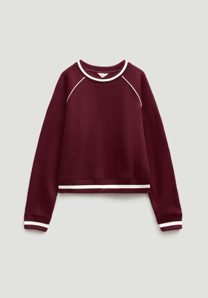 Striped Rib Raglan Sweatshirt