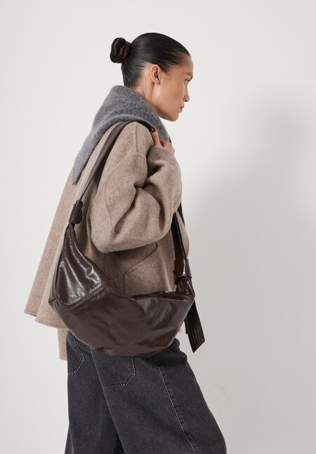 Oversized Leather Crescent Bag