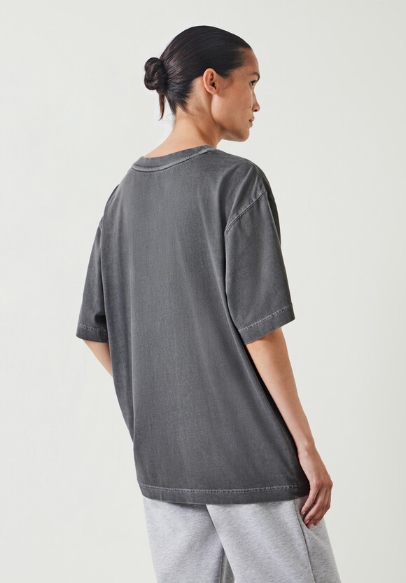 Metallic Print Oversized Graphic T-Shirt