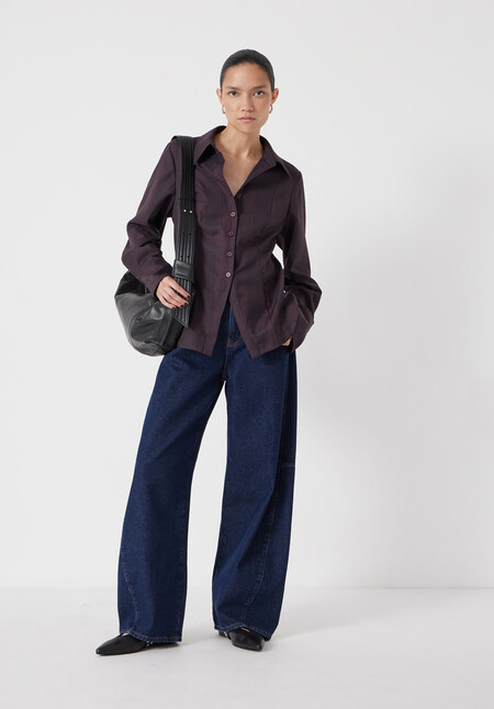 Waisted Checked Wool Shirt