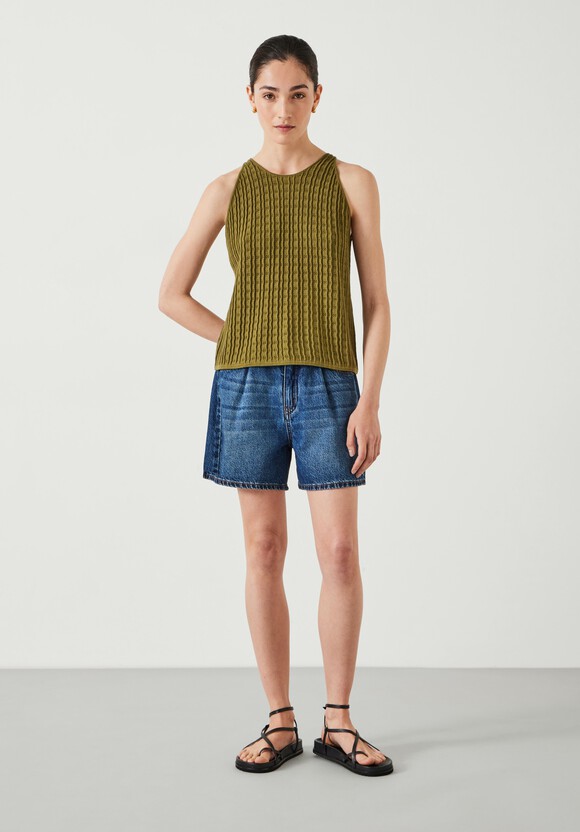 Cadi Wave Stitched Knitted Vest Top