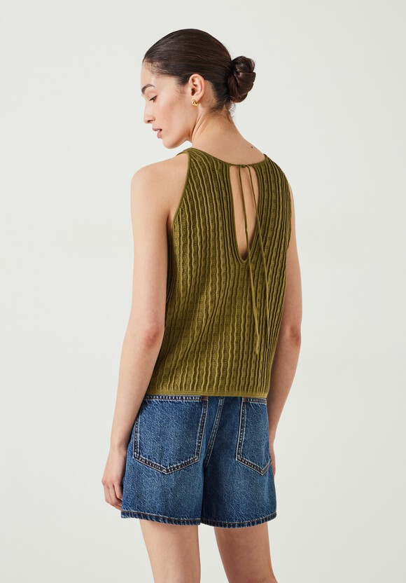 Cadi Wave Stitched Knitted Vest Top