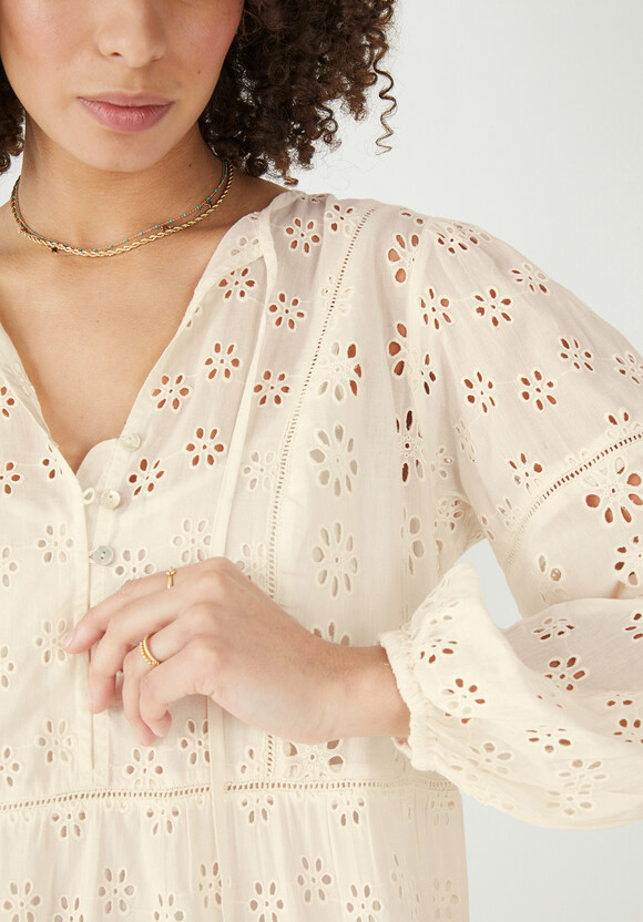 Hannah Broderie Midi Dress