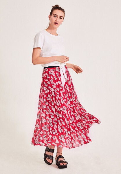 Ossie Pleated Midi Skirt
