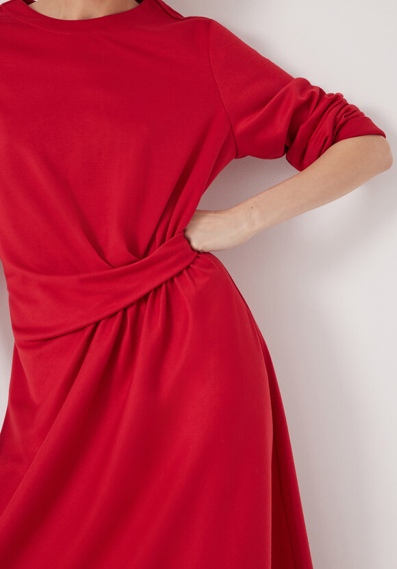 Asymmetric Hem Jersey Dress