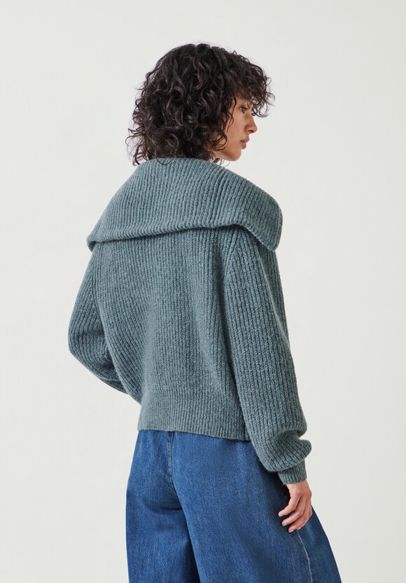 Zanna Wool Blend Zip Cardigan