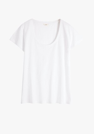 Hari Scoop Neck Cotton Slub T-Shirt
