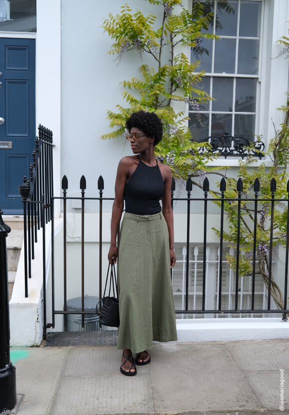 Juliah A-Line Linen Maxi Skirt