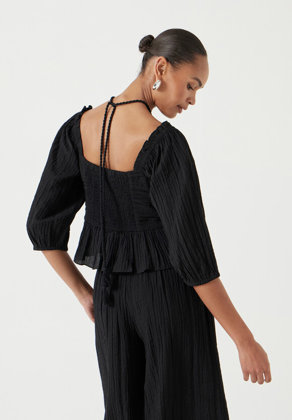 Zoe Crinkle Peplum Top