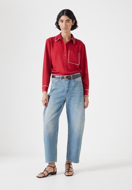 Kinsey Long Sleeve Piping Detailed Shirt