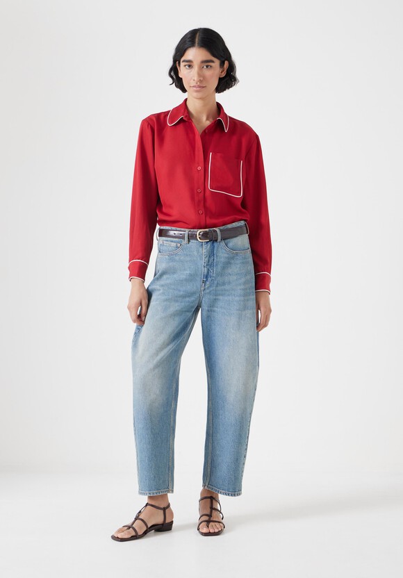 Kinsey Long Sleeve Piping Detailed Shirt