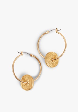 Makri Coin Hoop Earrings