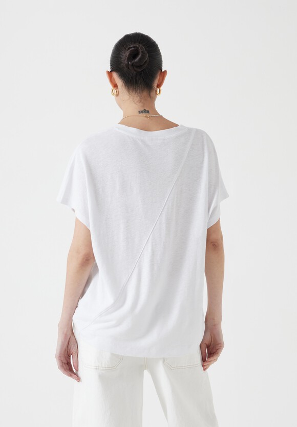 Rosalia Linen Blend V Neck T-Shirt