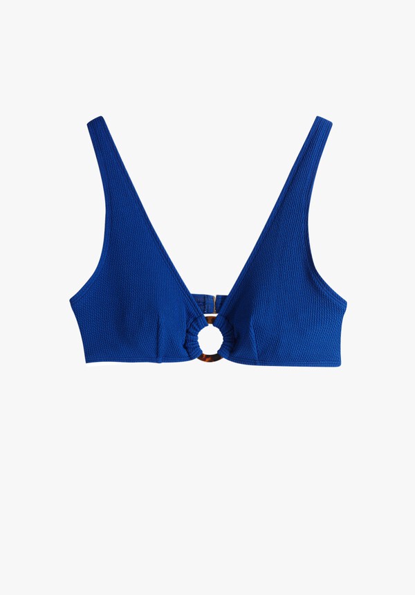 Crinkle Ribbed Ring Bikini Top