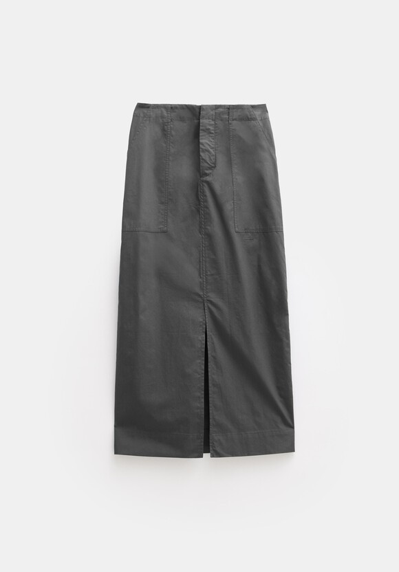 Lightweight Cotton Column Midi Skirt