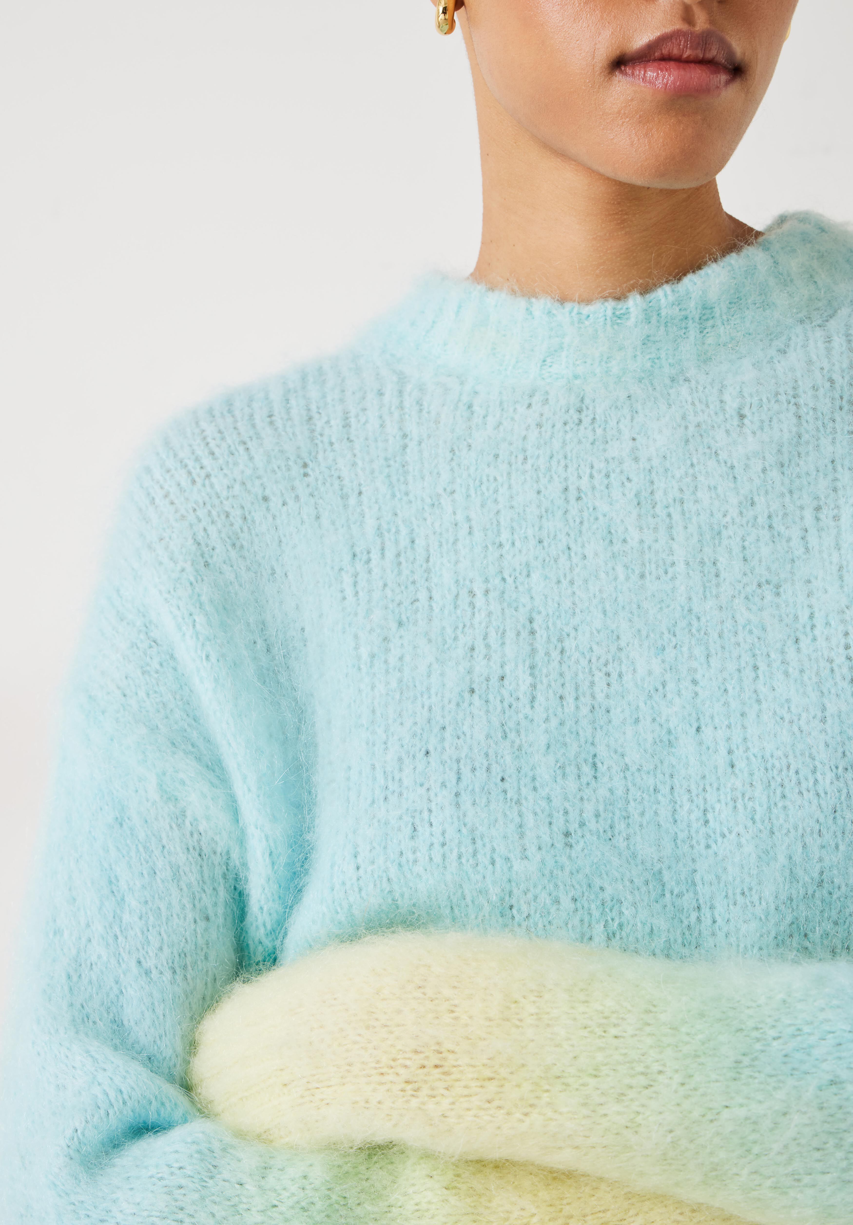 Manuela Tie Dye Ombre Mohair Blend Jumper Blue Yellow Ombre hush