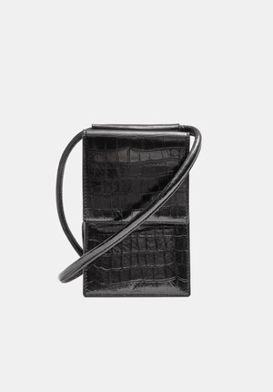 Croc Emboss Leather Phone Bag