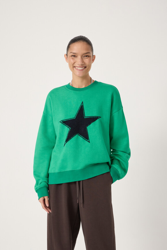 Embroidered Star Graphic Towelling Sweatshirt