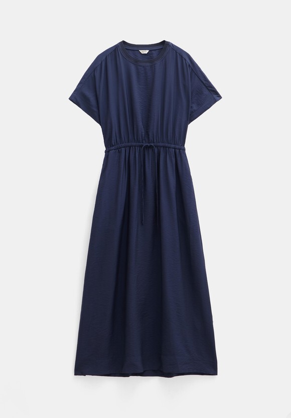 Air Flow Short Sleeve Crew Neck Midi Dress