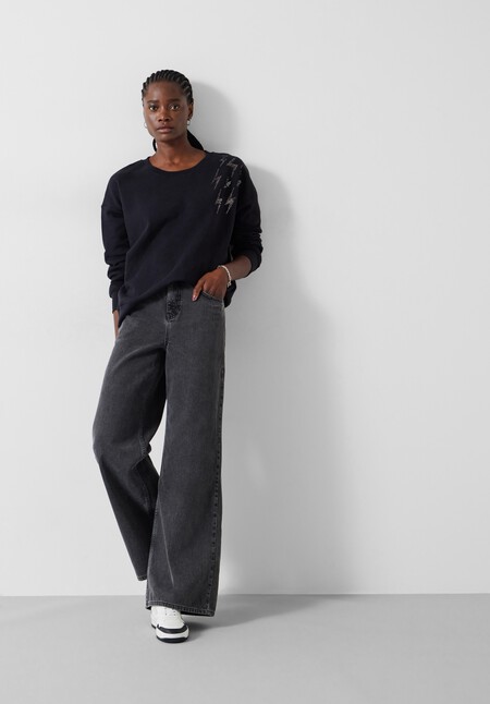 Sequin Thunderbolt Relaxed Sweatshirt