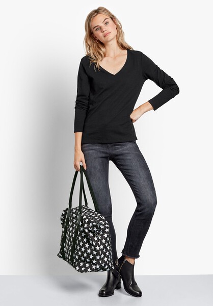 Long Sleeve V Neck Cotton Tee