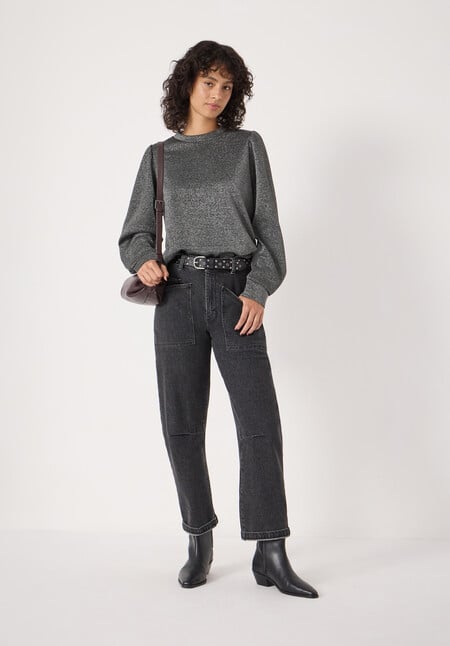 Emily Sparkle Puff Sleeve Jersey Top