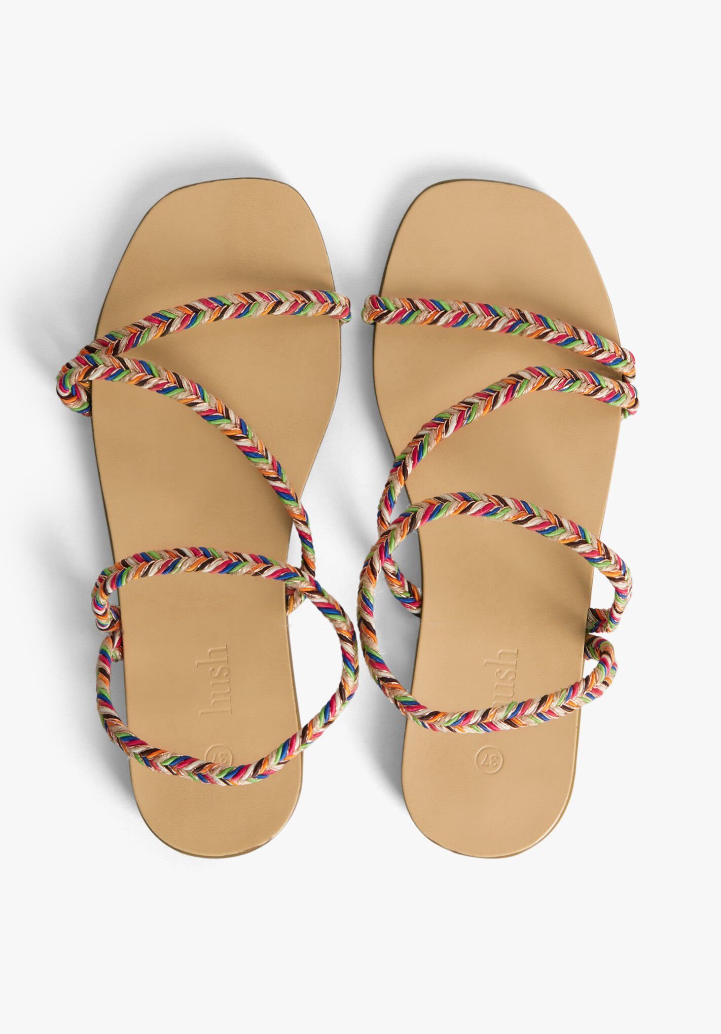 Rainbow braided flip hotsell flops