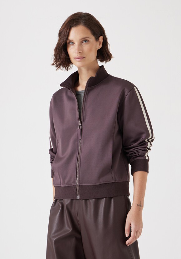 Zanna Side Stripe Zip Through Sweatshirt