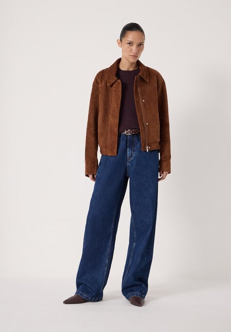 Suede Bomber Jacket