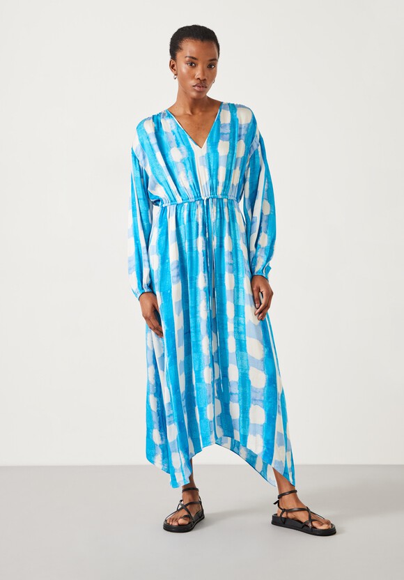 Clarette Watercolour Check Maxi Dress