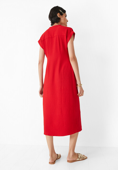 Textured Posy Midi Dress