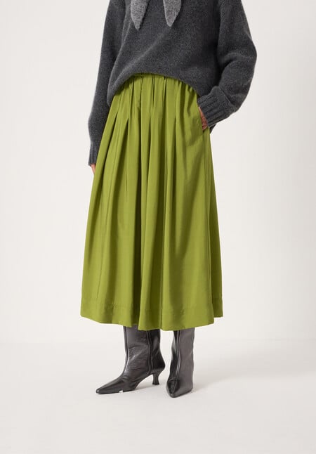 Ivy Pleated Air Flow Midi Skirt
