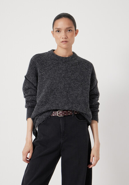 Colour Block Wool Blend Crew Jumper