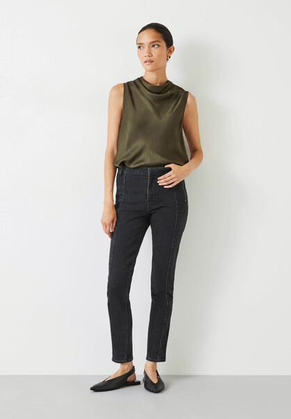 Seamed Detail Biker Jeans