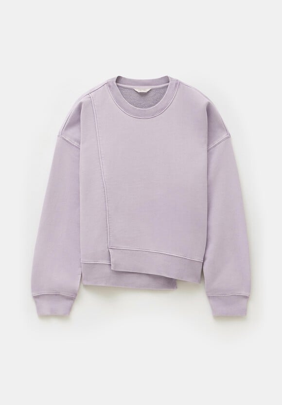 Asymmetric Layered Washed Sweatshirt