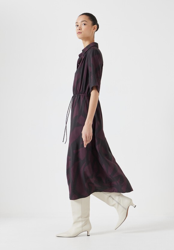 Air Flow Short Sleeve Midi Shirt Dress