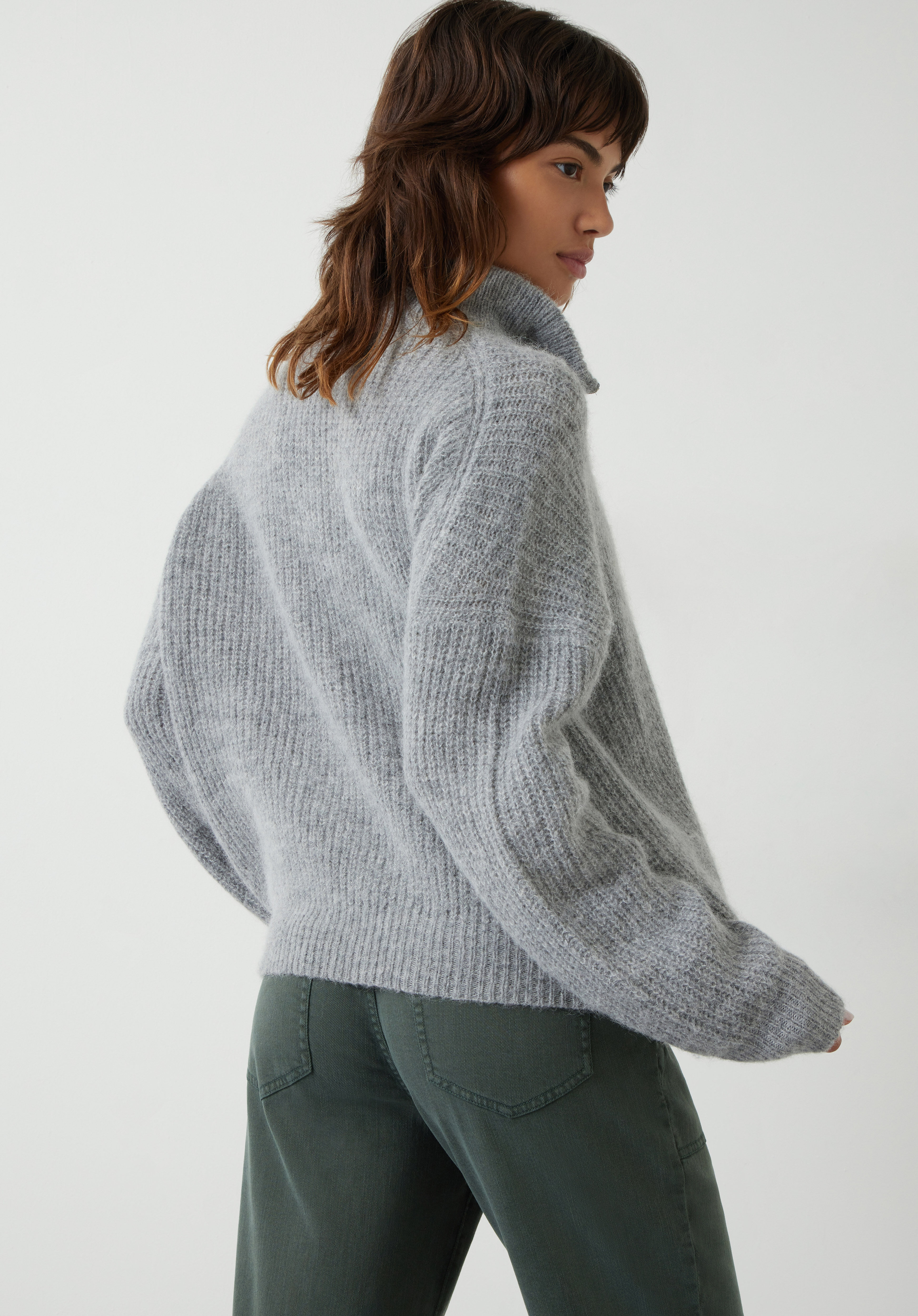 Dalia Half Zip Wool Blend Jumper