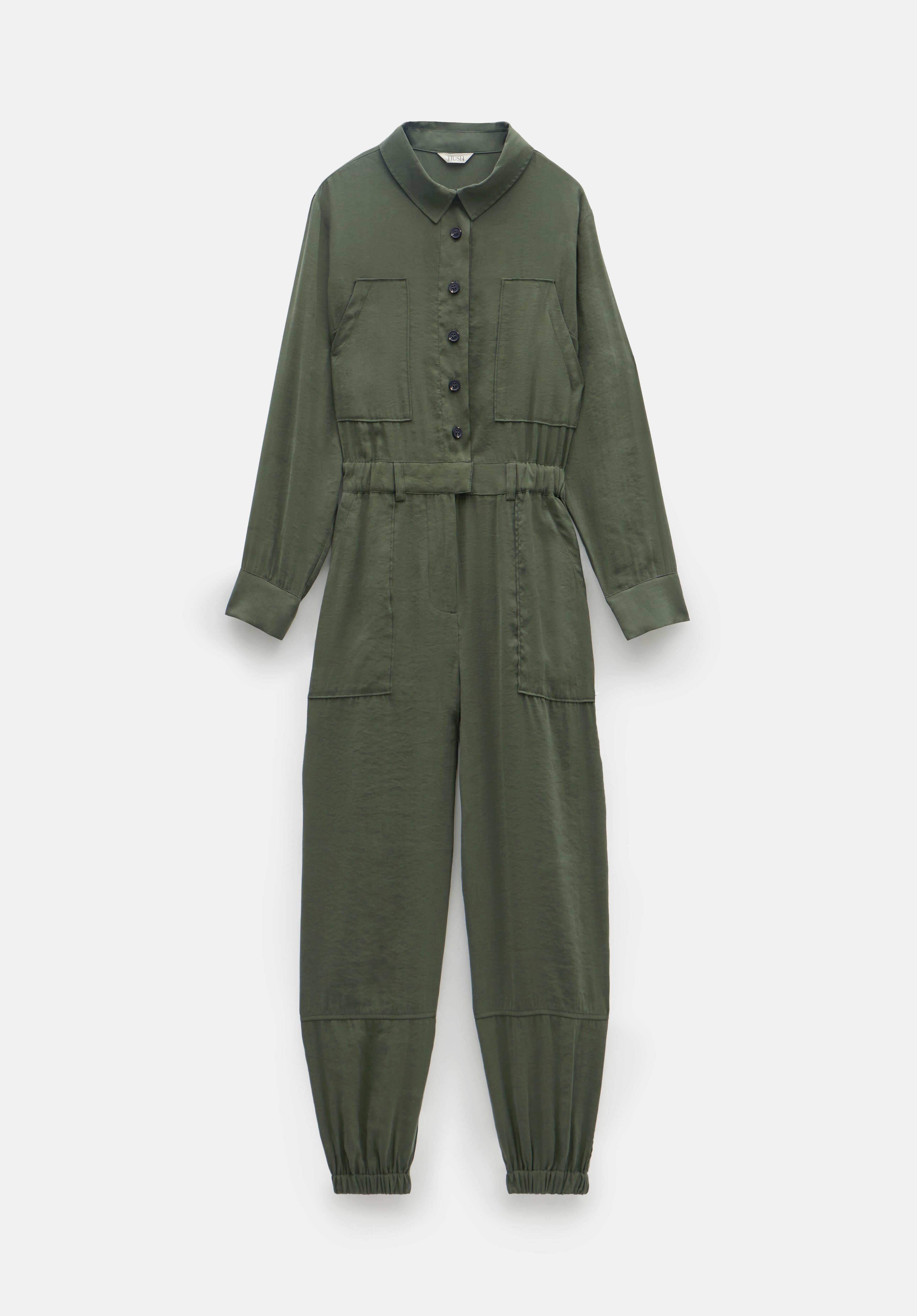 Feyre Utility Jumpsuit Dark Khaki hush