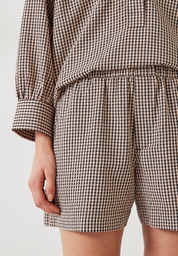 Margot Cotton Crinkle Gingham Boxer Shorts