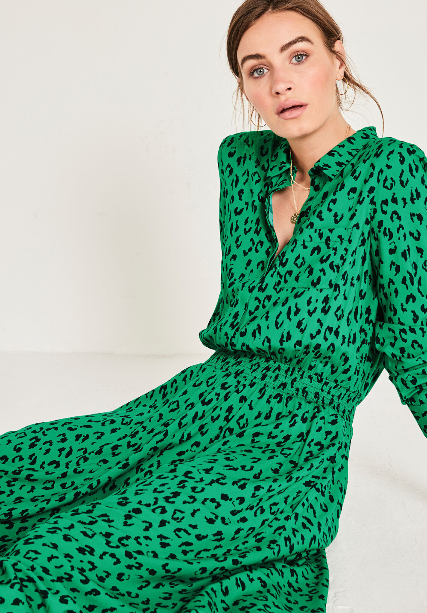 Hush green leopard dress clearance