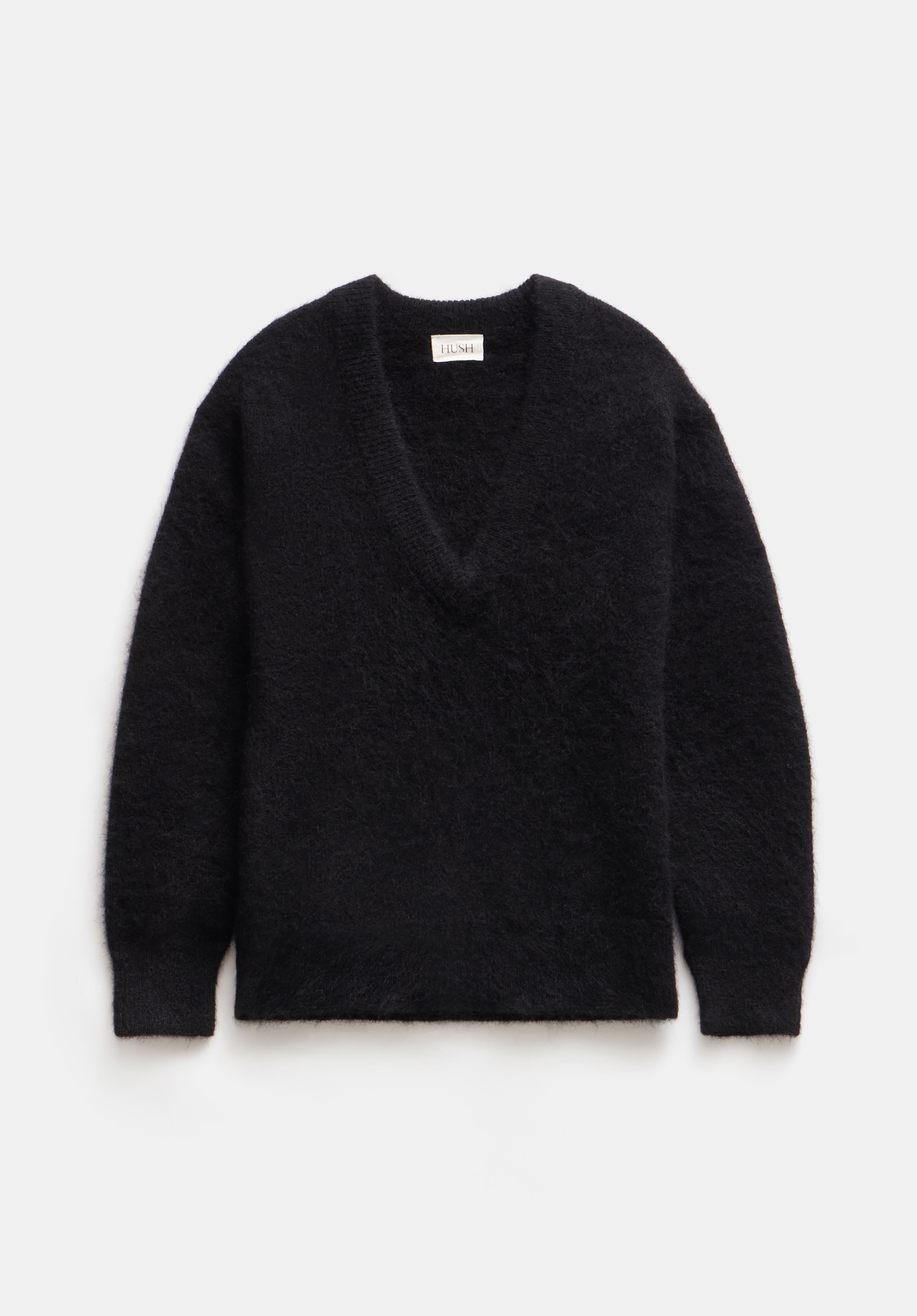 Deep v neck black sweater clearance
