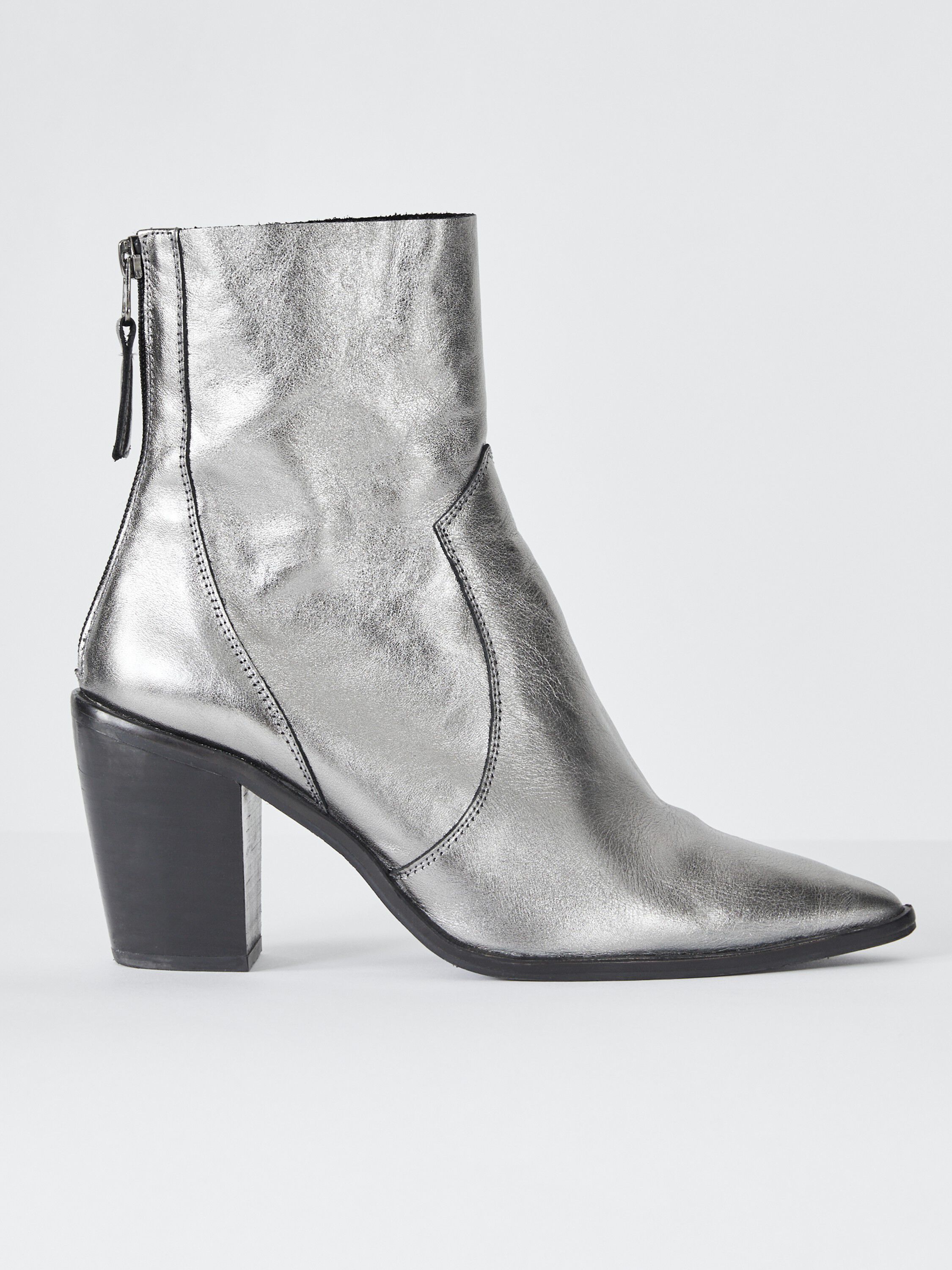 Metallic sales leather boots